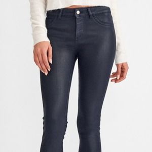 DL1961 Florence Ankle Mid Rise Coated Navy Skinny Jean Women's Size 29